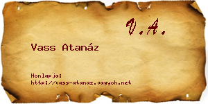 Vass Atanáz névjegykártya